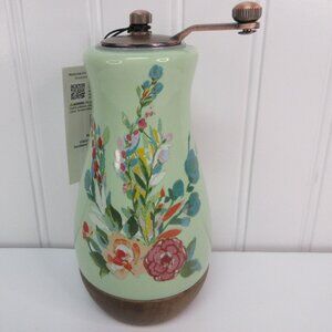 Pioneer Woman Pepper Mill Painted Meadow Floral Green Stoneware